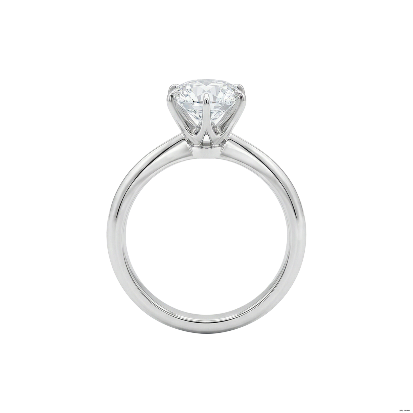 Round Brilliant Cut Diamond丨Classic Six-Prong Setting丨Platinum Ring