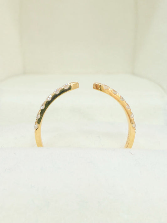 Open-Cuff Diamond Accent Band | 18K Yellow Gold